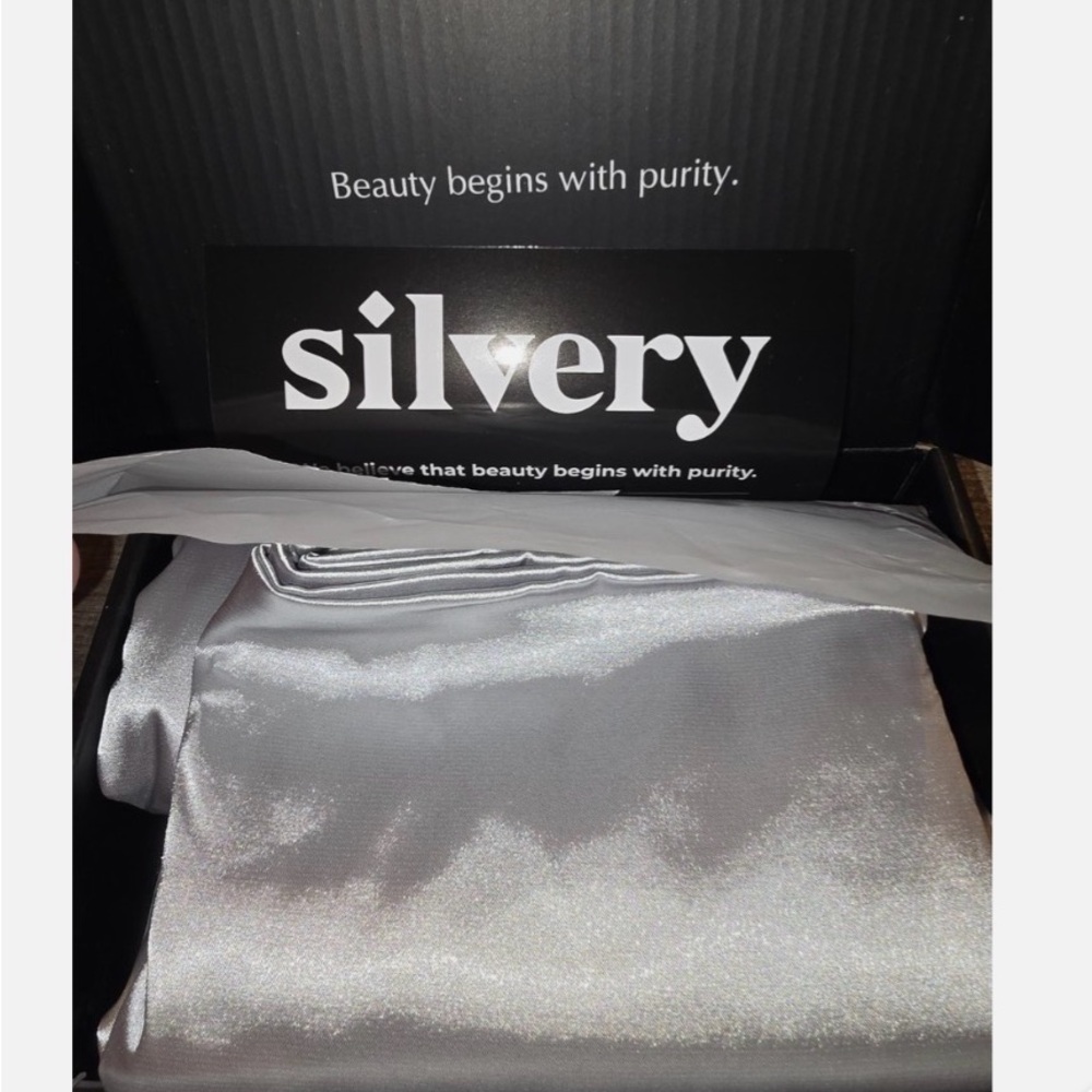 Silvery King Size Satin Pillowcases (2)